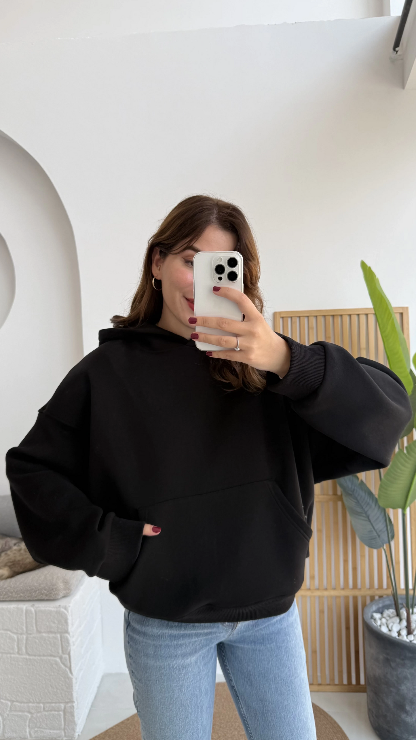 Black Over Sized Hoodie