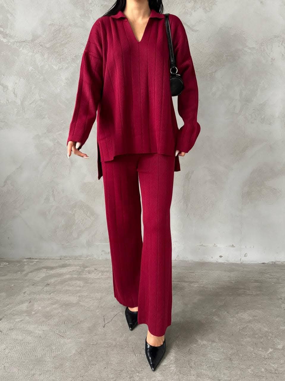 Needle Polo V Neck CO SET