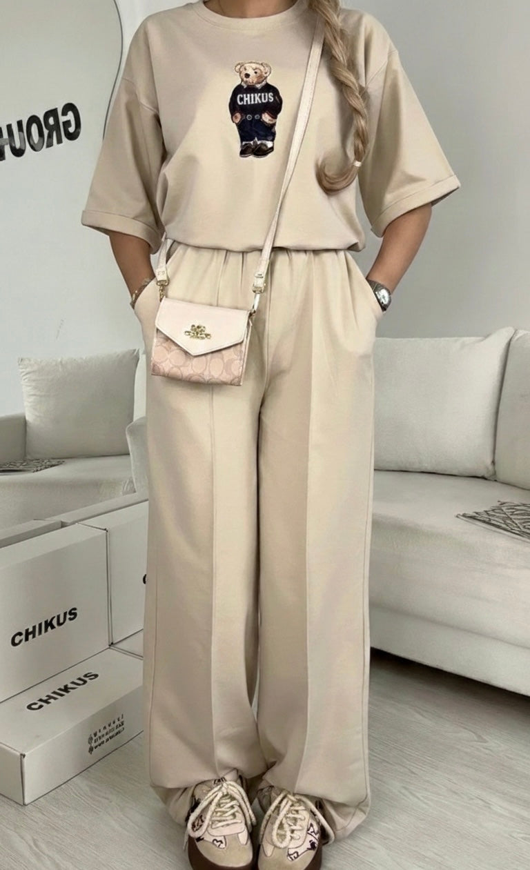 Chikus Premium Teddy Bear Oversized Co-ord Set