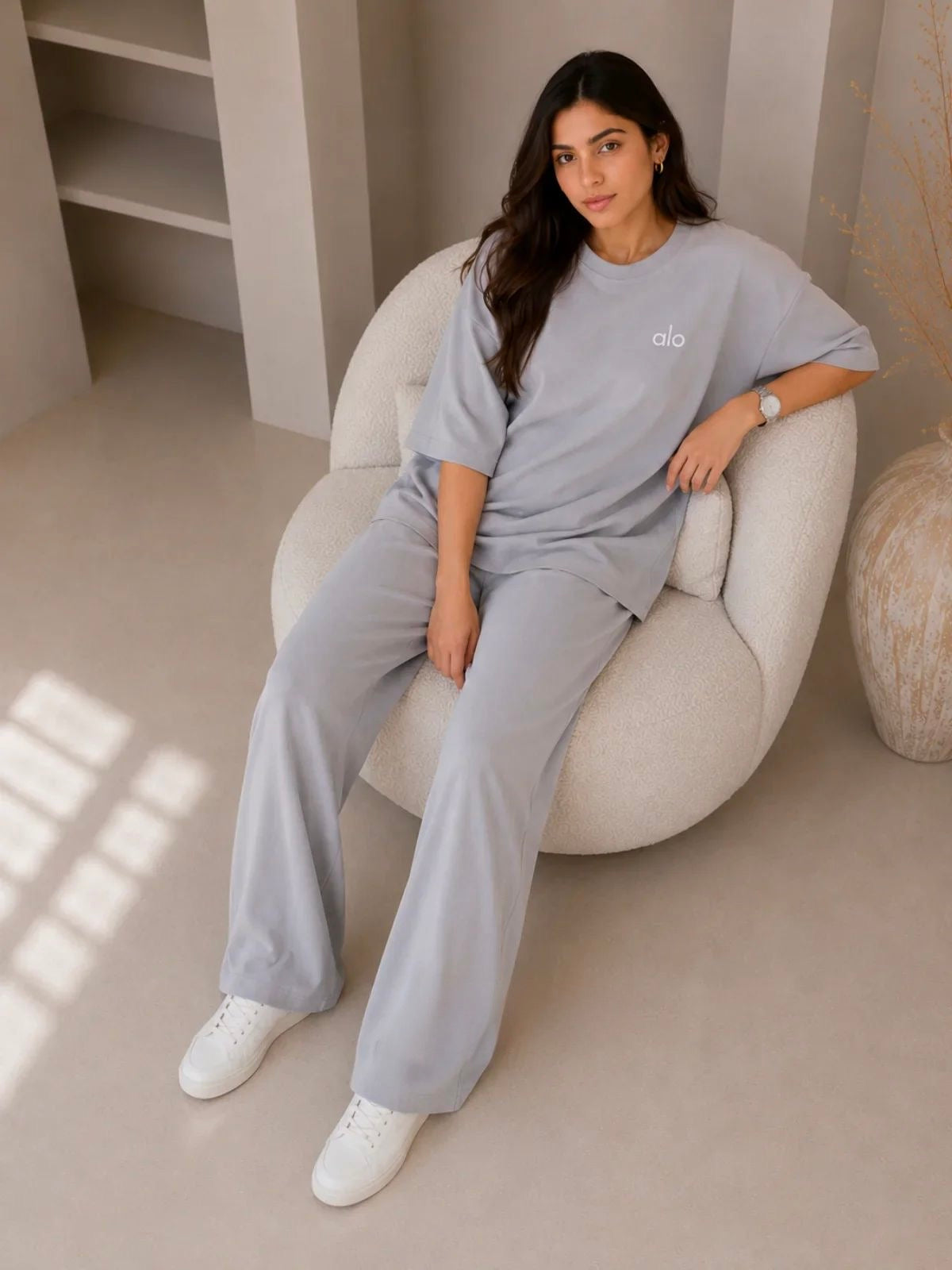 ALO Signatire" Premium gray Co-Ord Set –