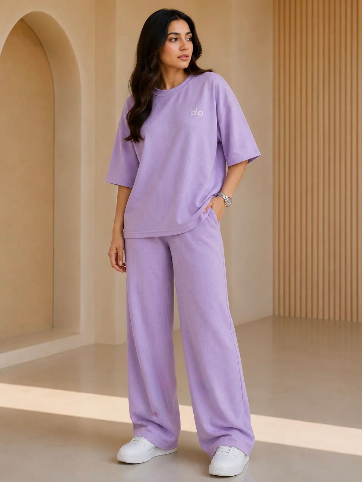 ALO Signatire" Premium gray Co-Ord Set