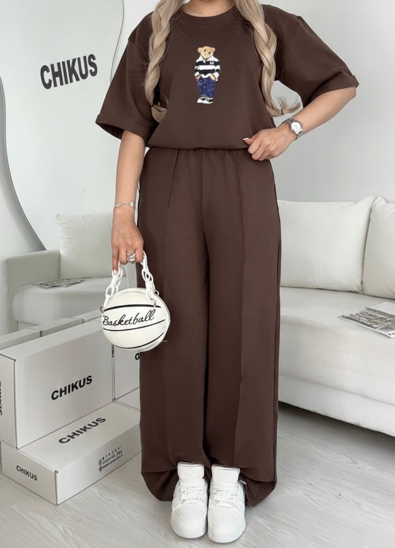 Chikus Premium Teddy Bear Oversized Co-ord Set