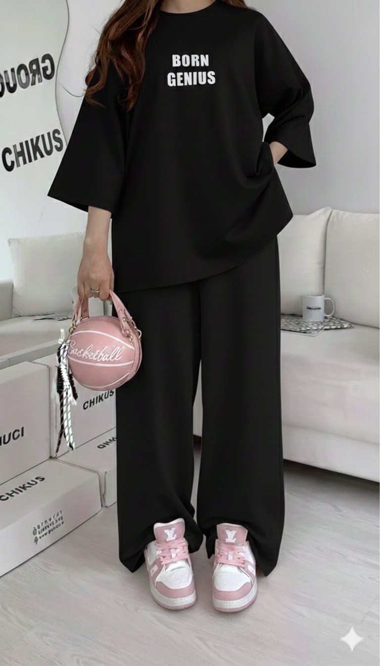 Chikus Born Genius Signature Drop-Shoulder Set