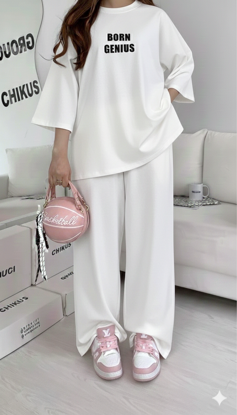 Chikus Born Genius Signature Drop-Shoulder Set