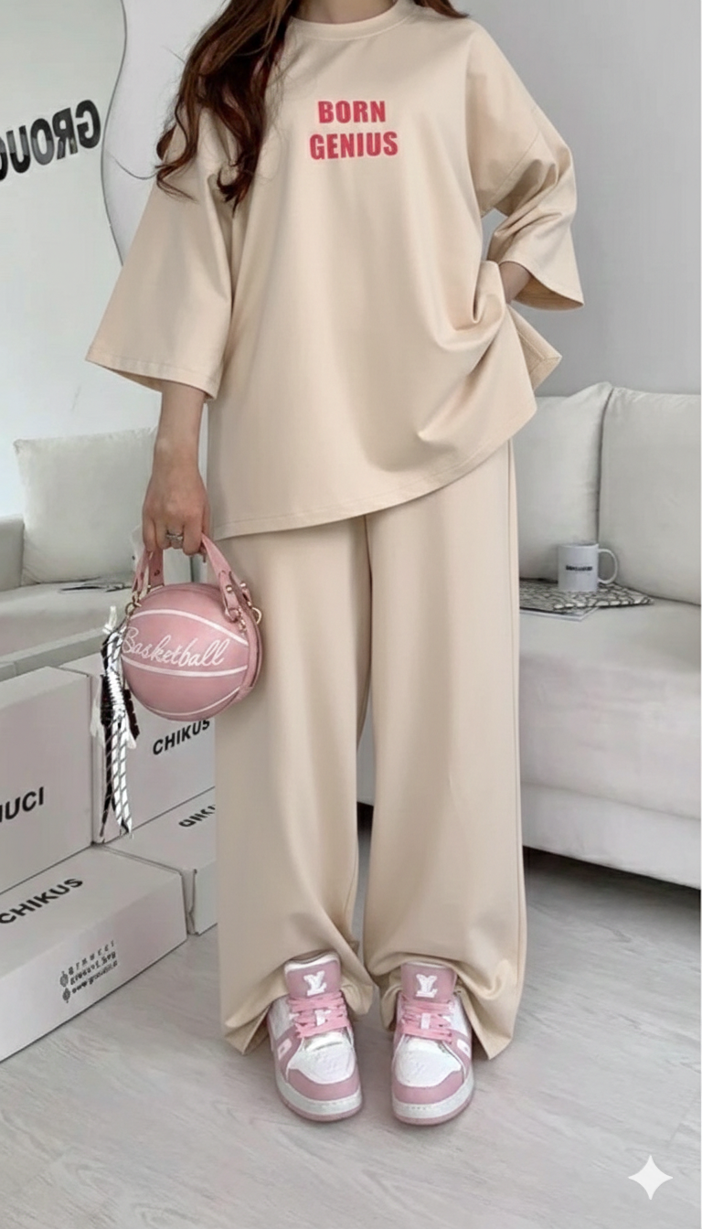 Chikus Born Genius Signature Drop-Shoulder Set