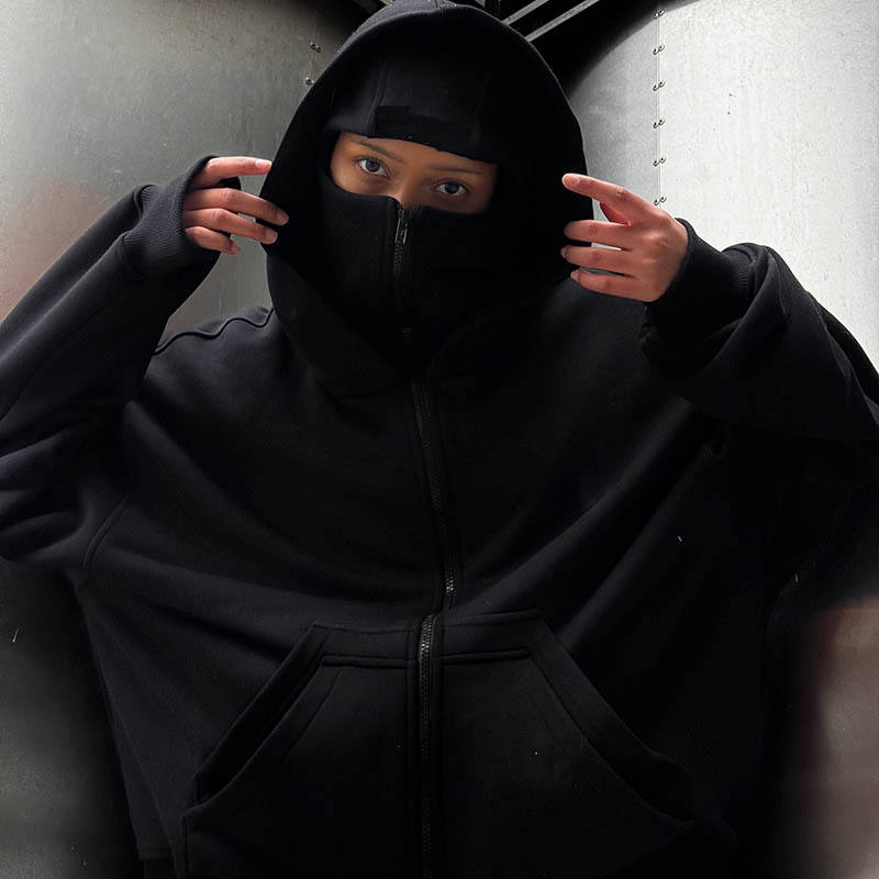 Balaclava ninja zipper hoodie