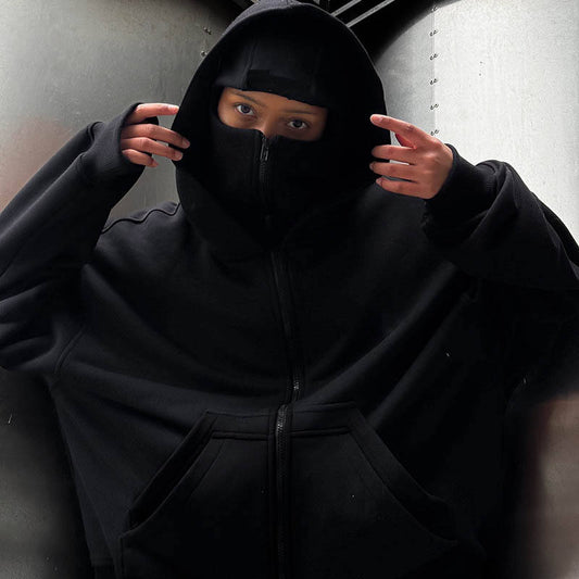Balaclava ninja zipper hoodie