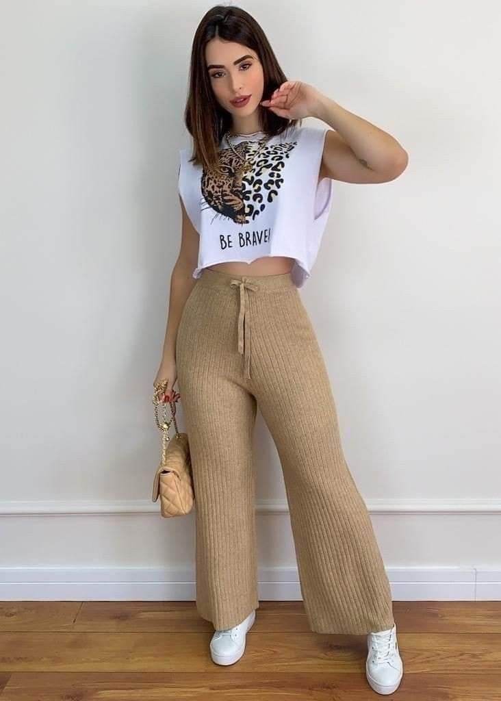 Ribbed flapper trouser