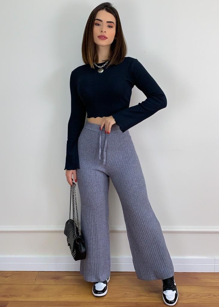 Ribbed flapper trouser