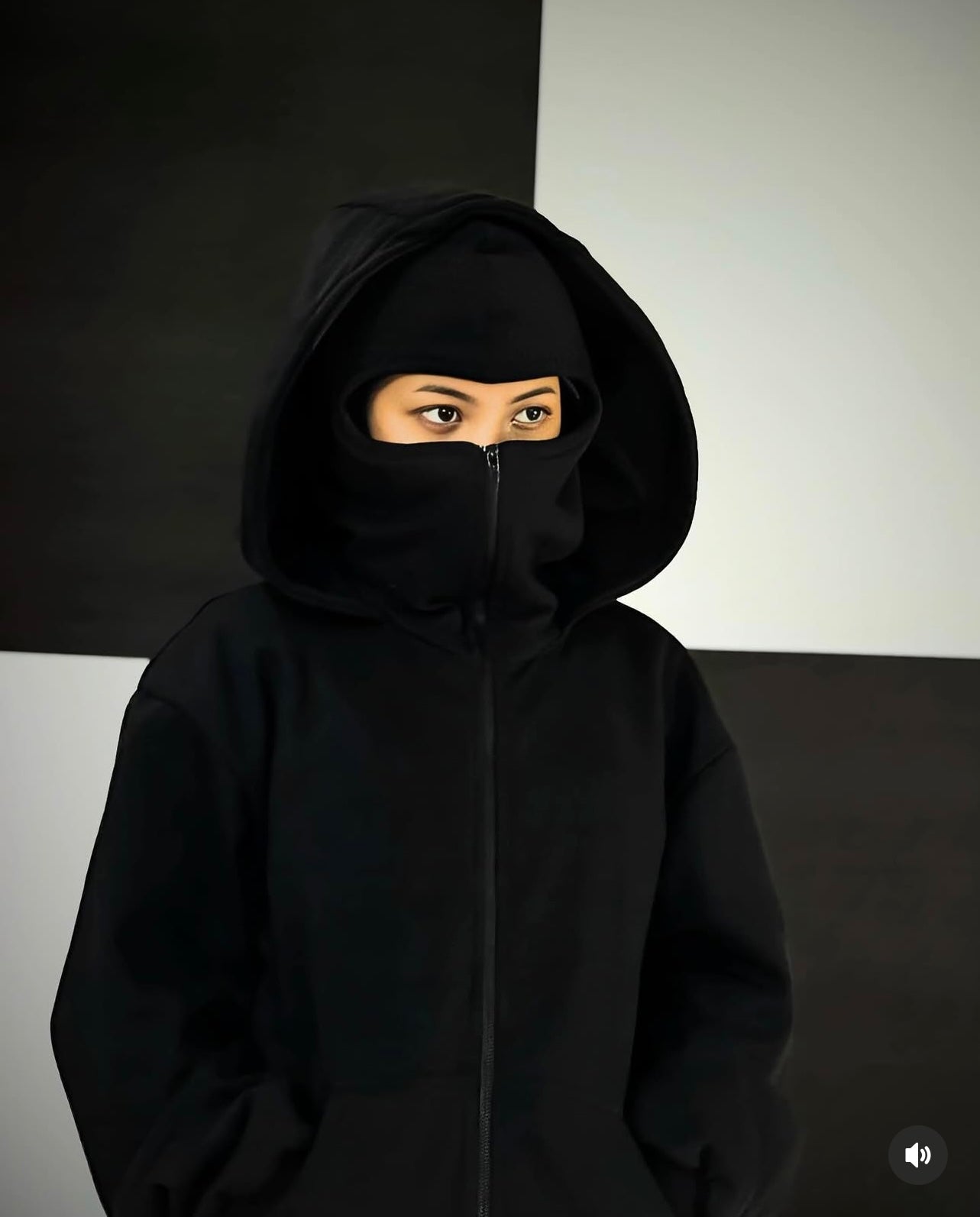 Balaclava ninja zipper hoodie