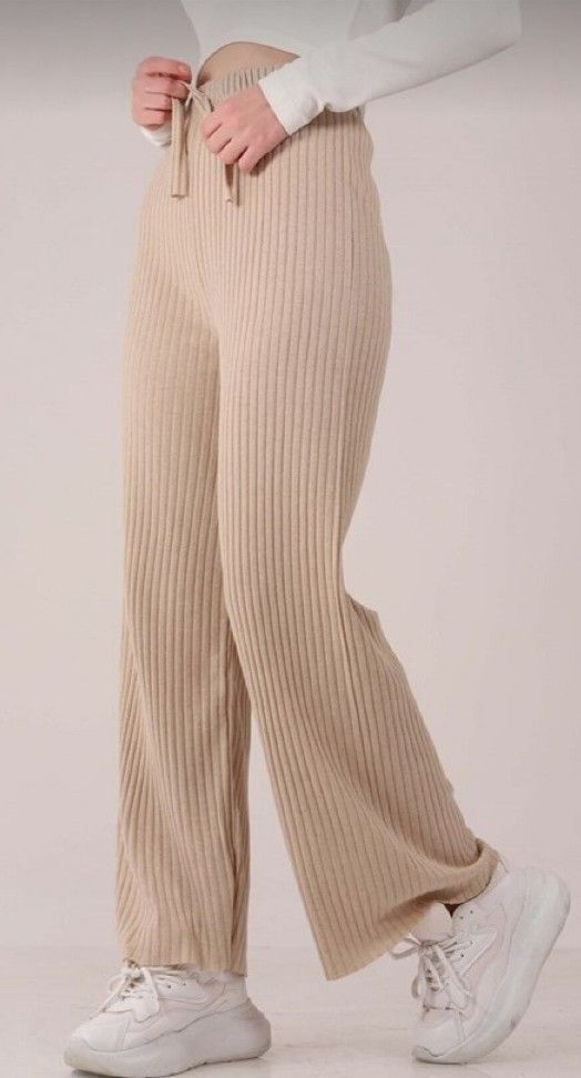 Ribbed flapper trouser