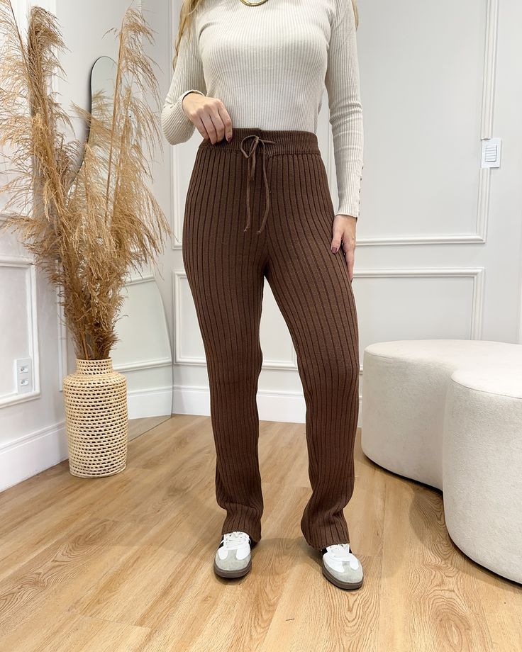 Ribbed flapper trouser
