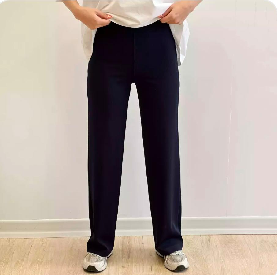 Wide leg Ribbed Straight Flare Trouser